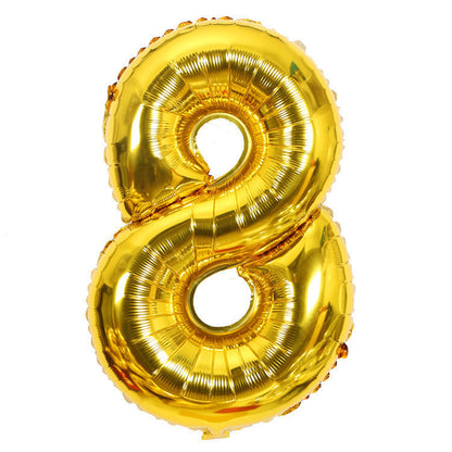 Gold Number Balloons