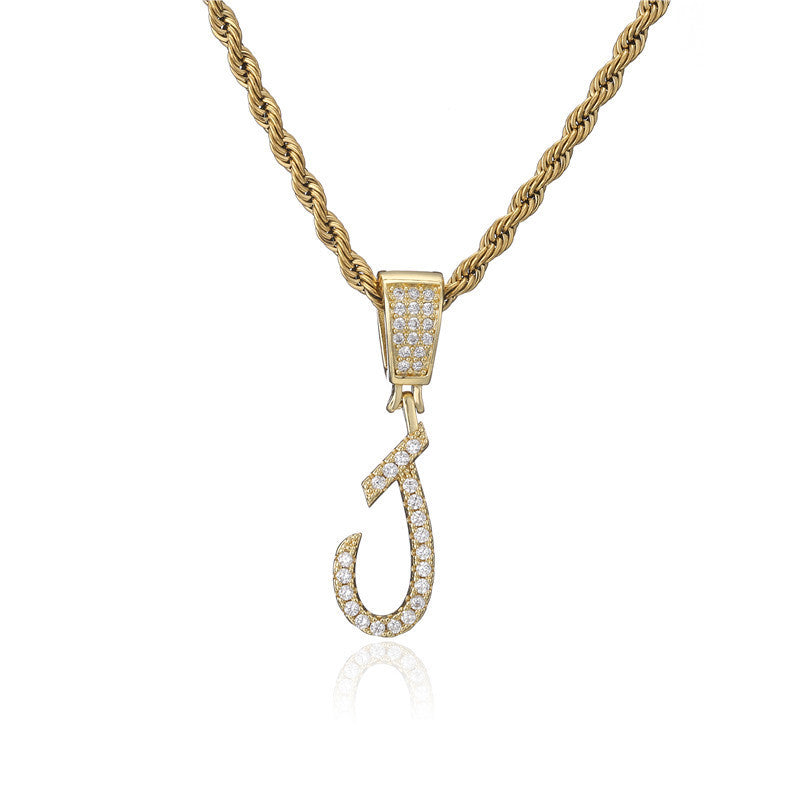 Flat Glow Script Pendant Necklace