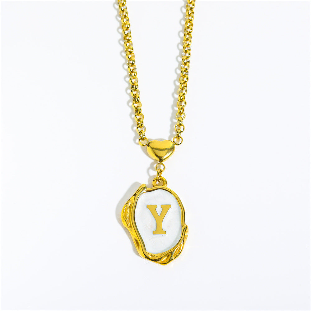 Elegant Gold Irregular Letter Pendant Necklace