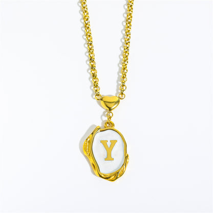 Elegant Gold Irregular Letter Pendant Necklace