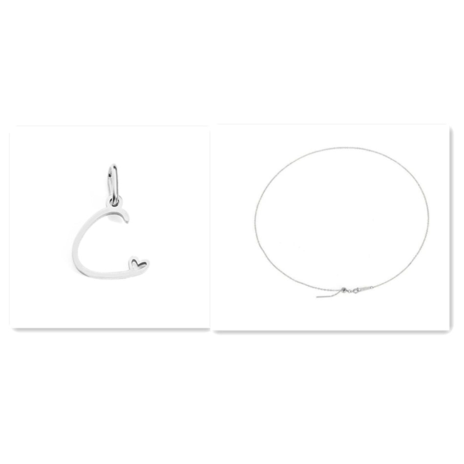 Initial Necklace - Signed with Love