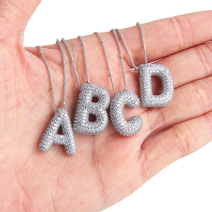 Iced Out Letter Charms Necklace