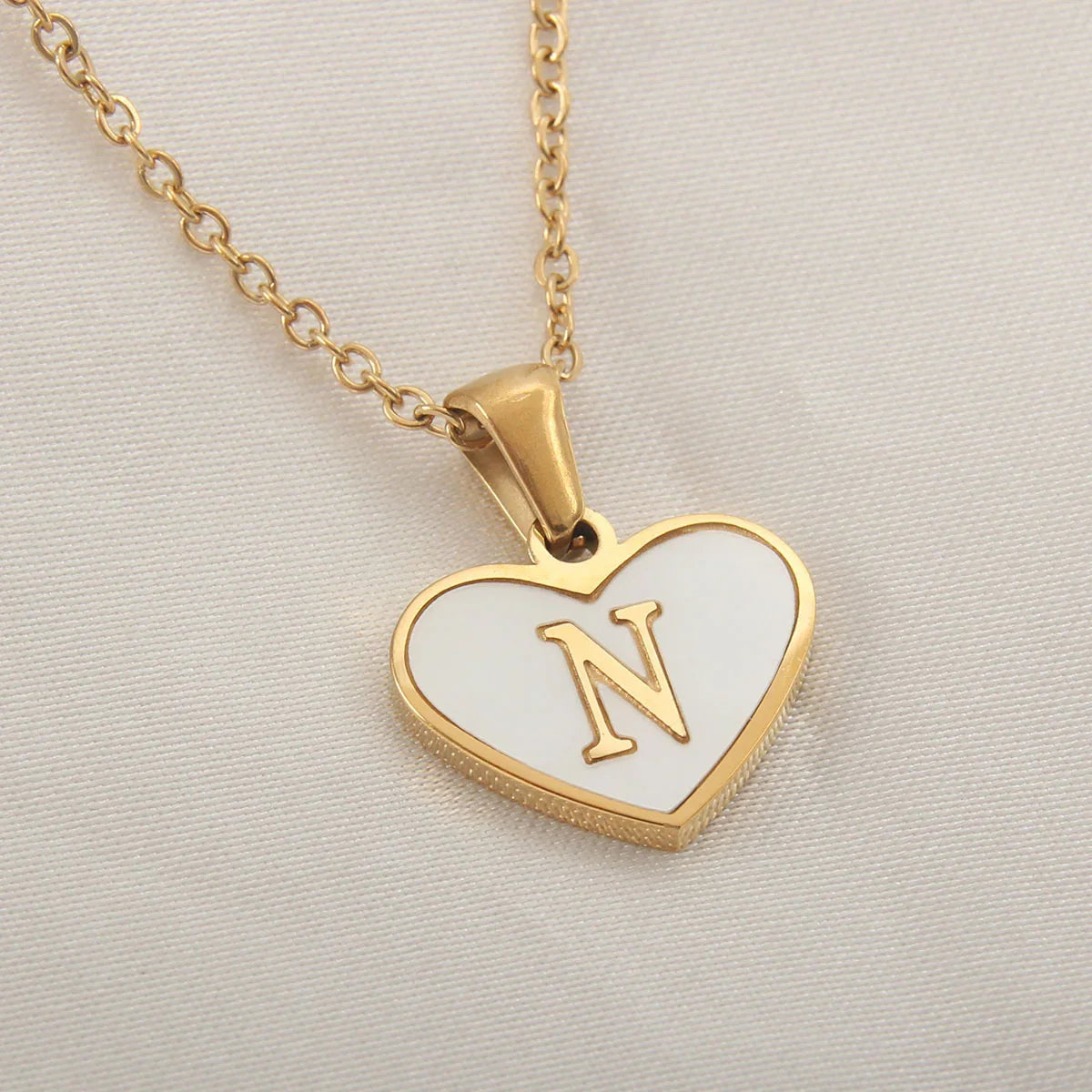 Tiny Mirror Initial Heart Necklace – Personalized Gift for Her