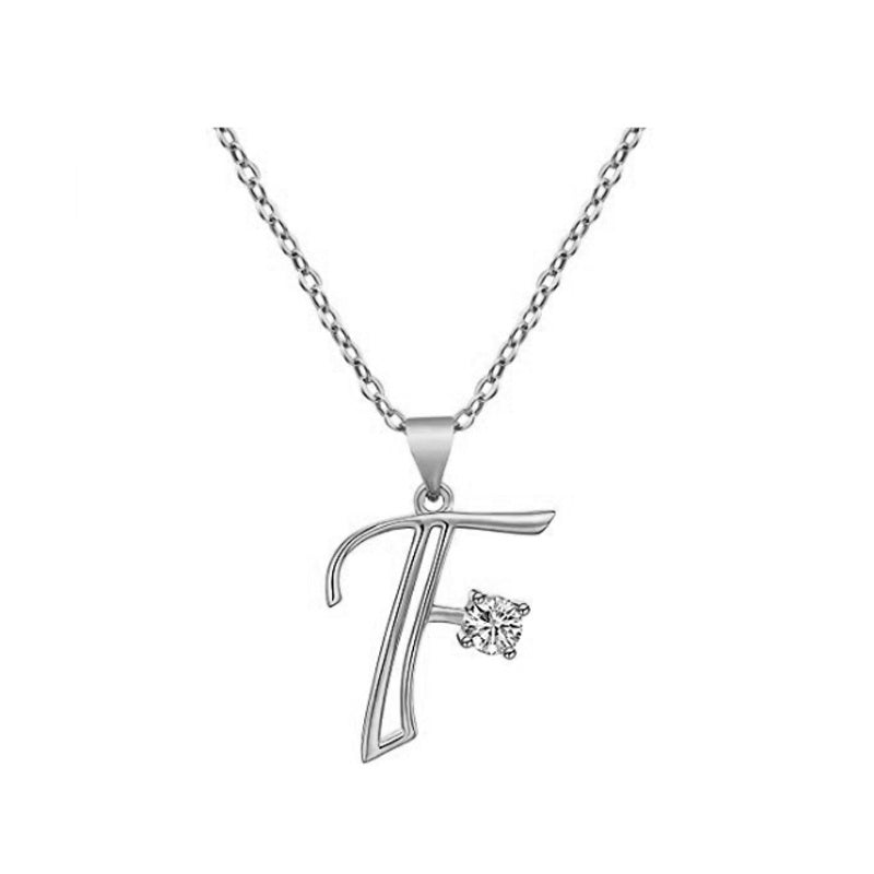 Crystal Script Initial Necklace