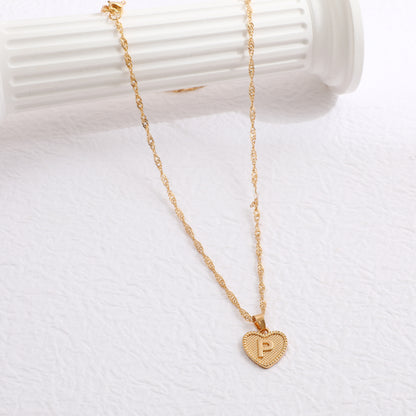 Delicate Dot Heart Initial Necklace