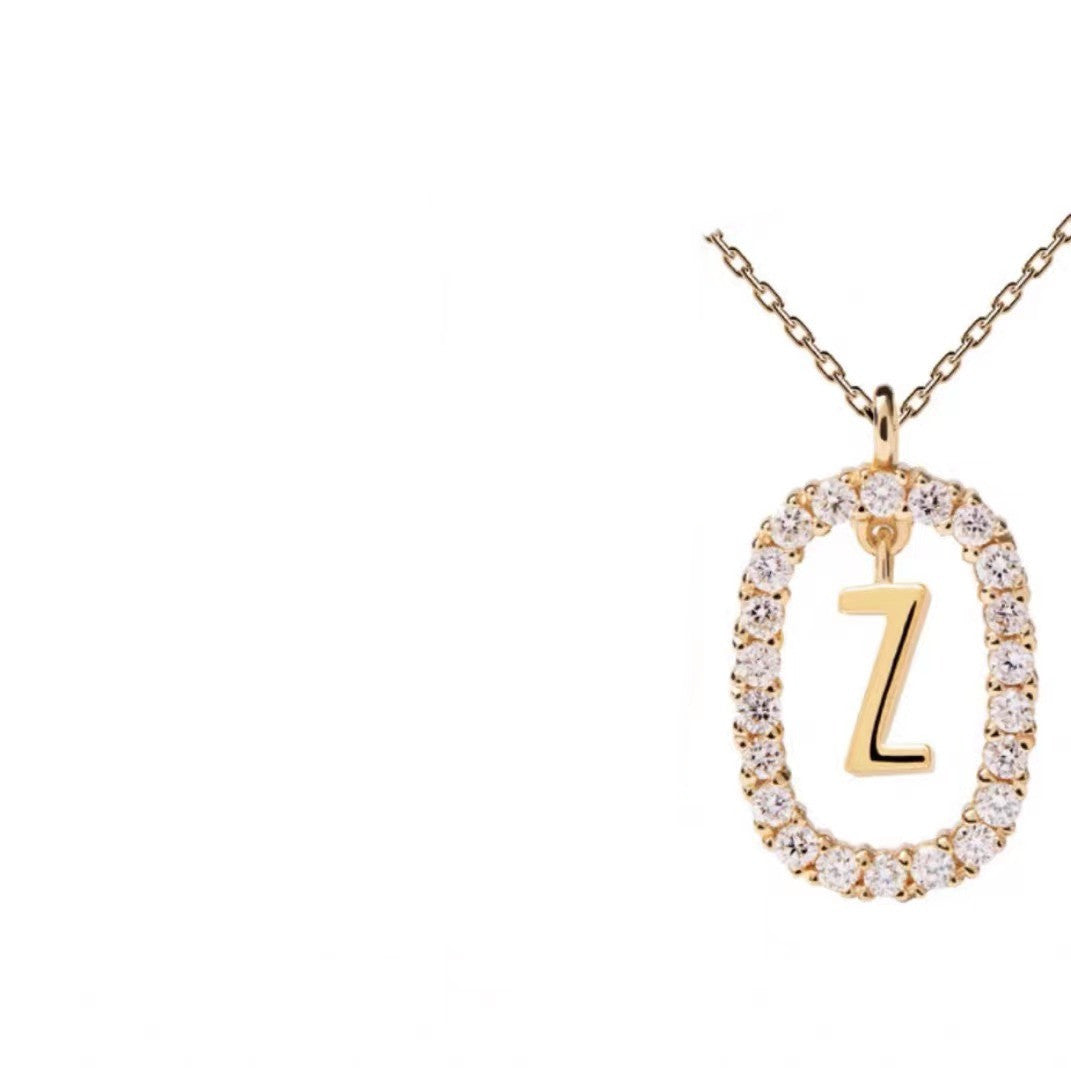 Initial Oval Sparkle