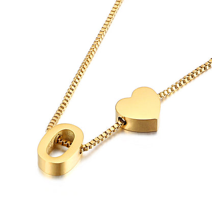 Modern Heart Letter  Necklace