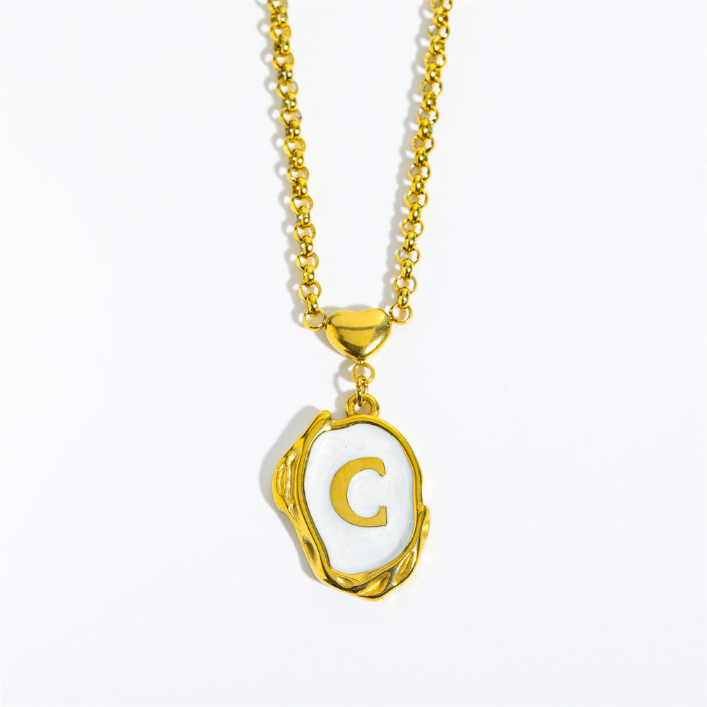Elegant Gold Irregular Letter Pendant Necklace