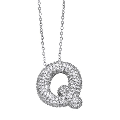 Crystal Fashion Bubble Letter Necklace