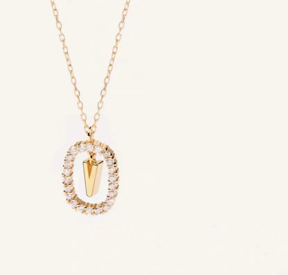 Initial Oval Sparkle