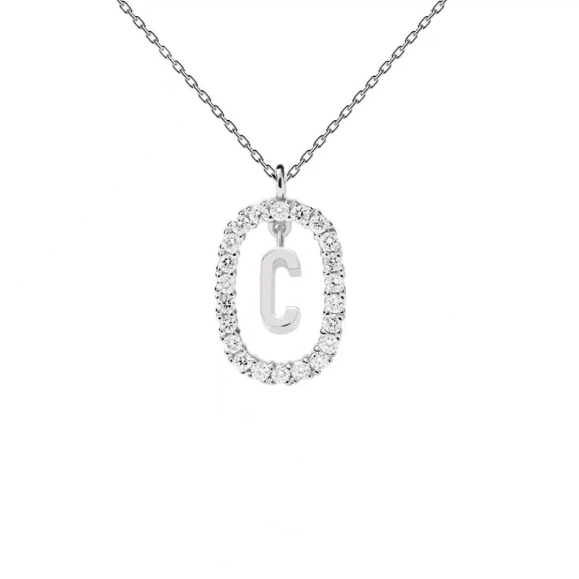 Initial Oval Sparkle