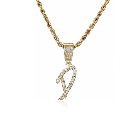 Flat Glow Script Pendant Necklace