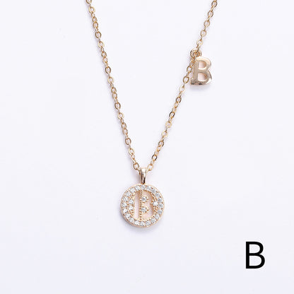 Golden Crystal Cut-Out Initial Necklace