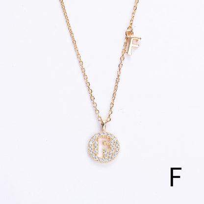 Golden Crystal Cut-Out Initial Necklace