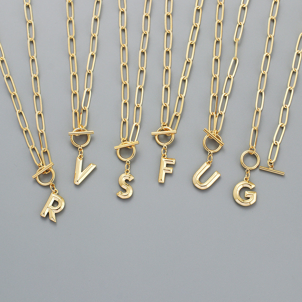 Chunky Letter Chain Necklace