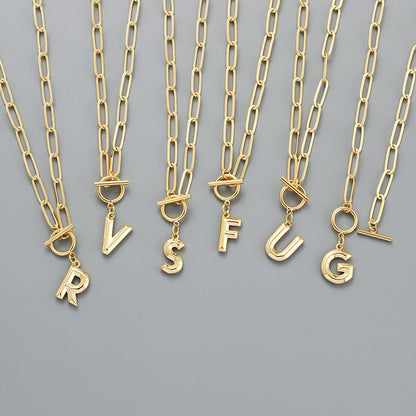 Chunky Letter Chain Necklace