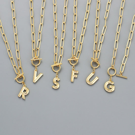 Chunky Letter Chain Necklace