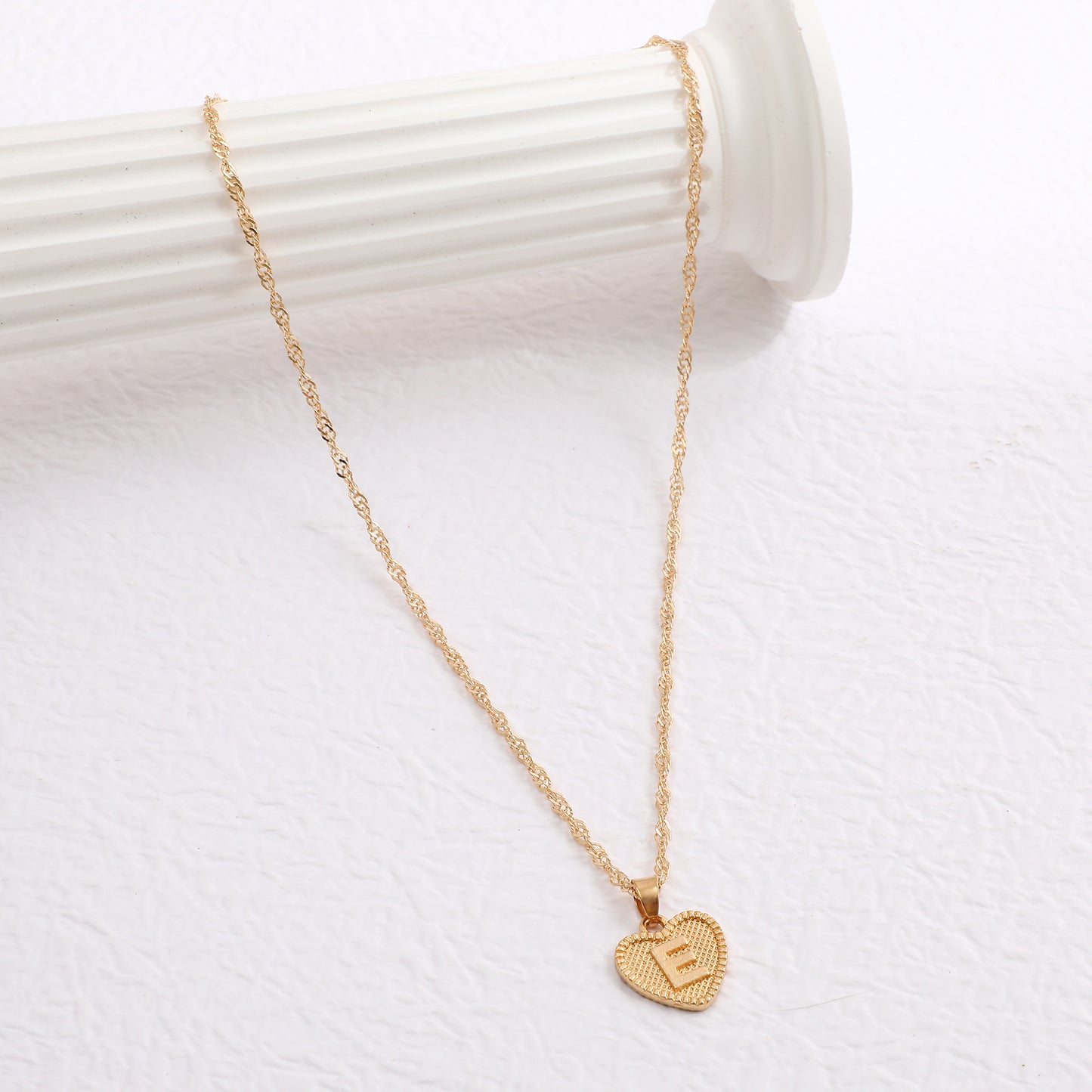 Delicate Dot Heart Initial Necklace