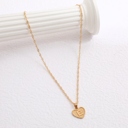 Delicate Dot Heart Initial Necklace