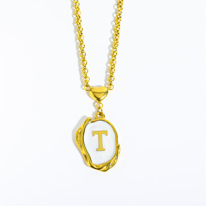 Elegant Gold Irregular Letter Pendant Necklace