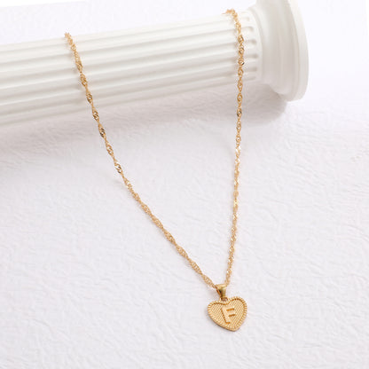 Delicate Dot Heart Initial Necklace