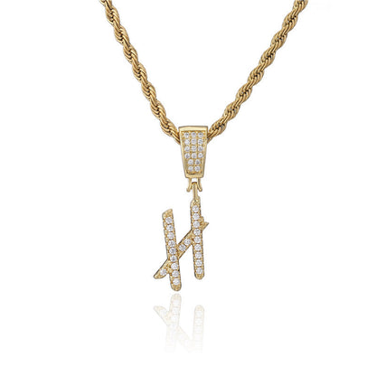 Flat Glow Script Pendant Necklace