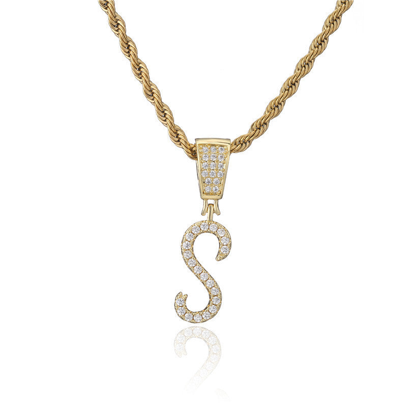 Flat Glow Script Pendant Necklace