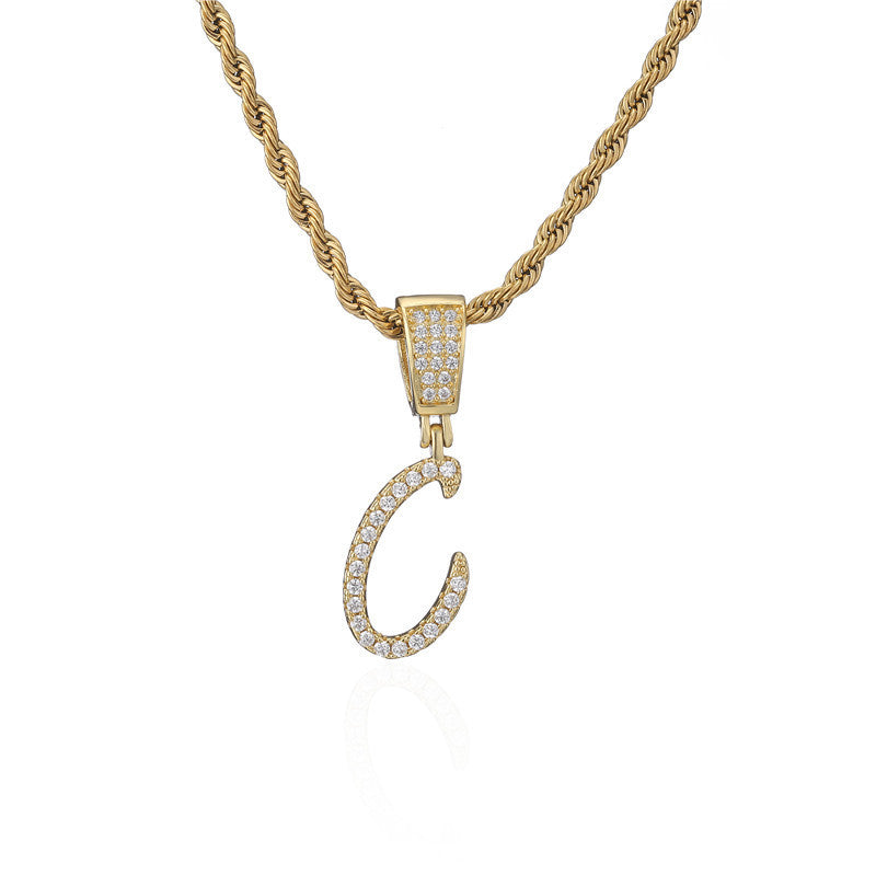 Flat Glow Script Pendant Necklace