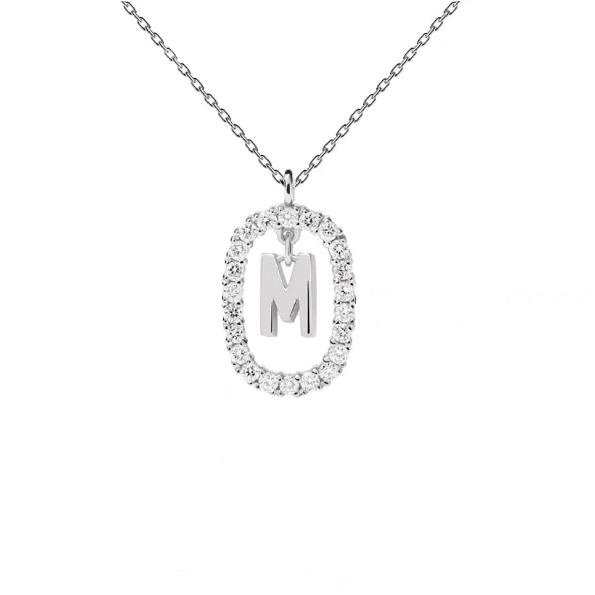 Initial Oval Sparkle