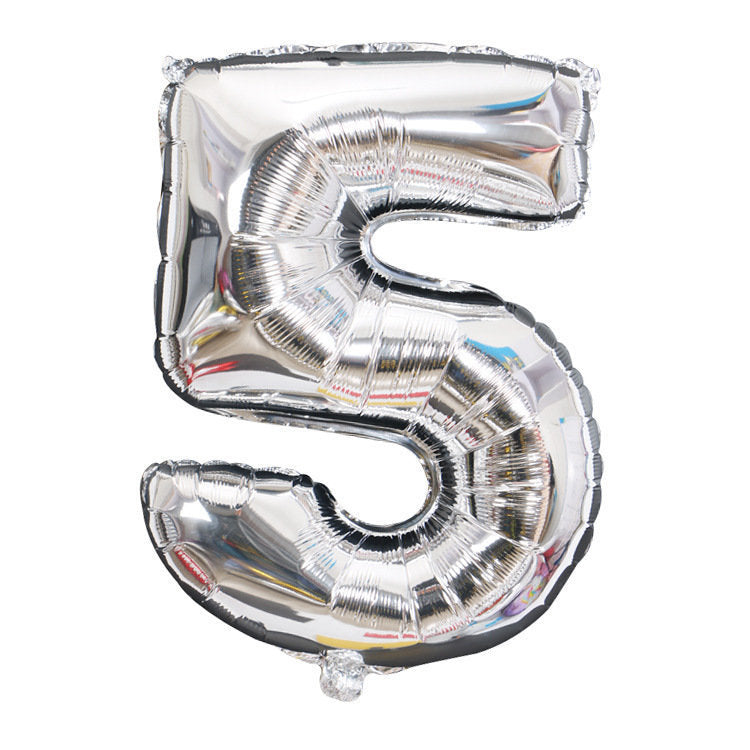 Silver Number Balloons