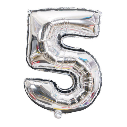 Silver Number Balloons