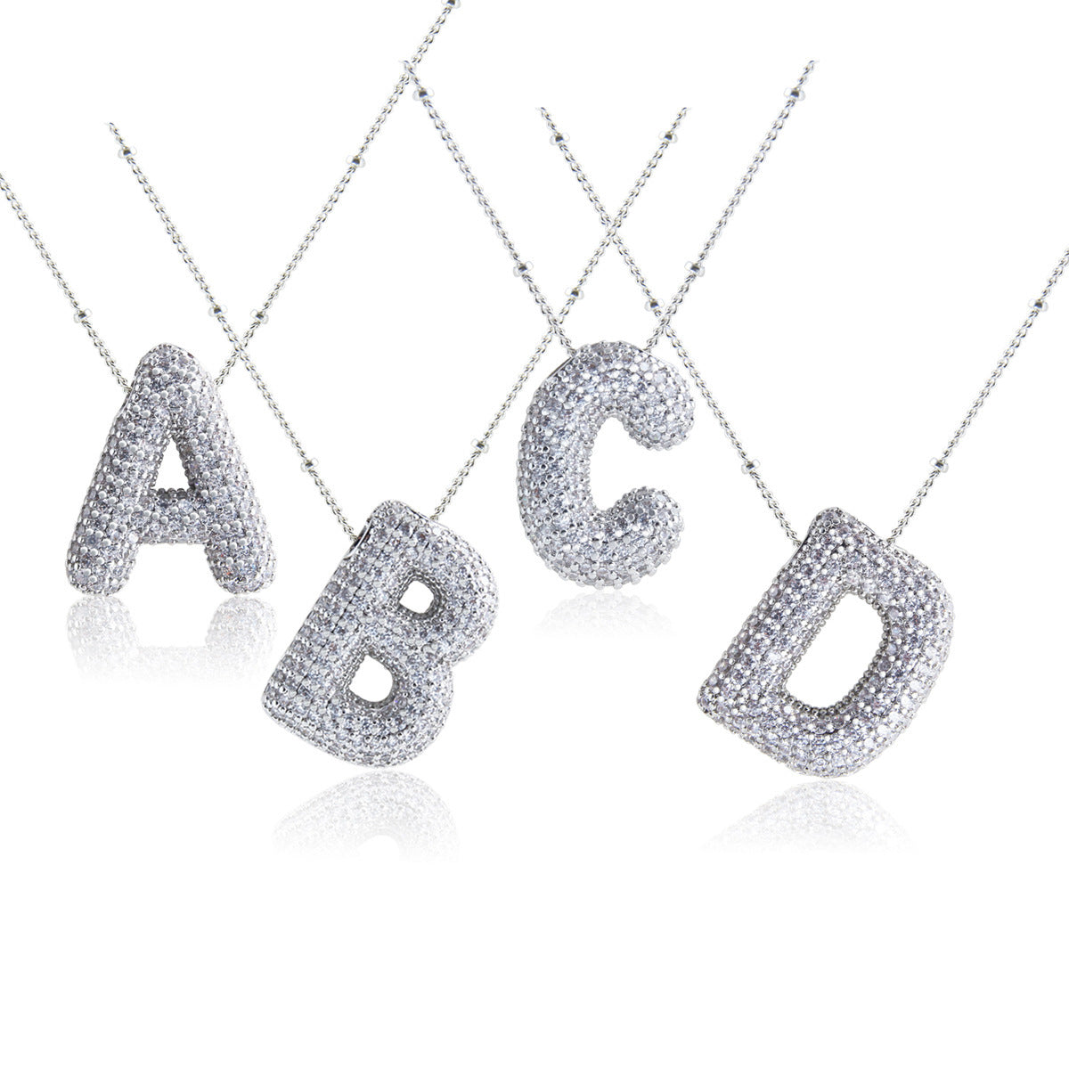 Iced Out Letter Charms Necklace