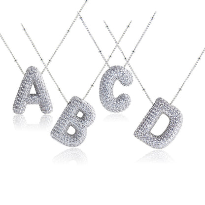 Iced Out Letter Charms Necklace