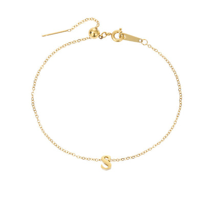 Golden Initial Charm Bracelet