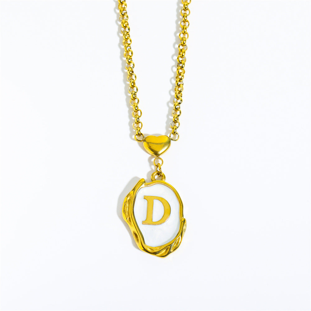 Elegant Gold Irregular Letter Pendant Necklace