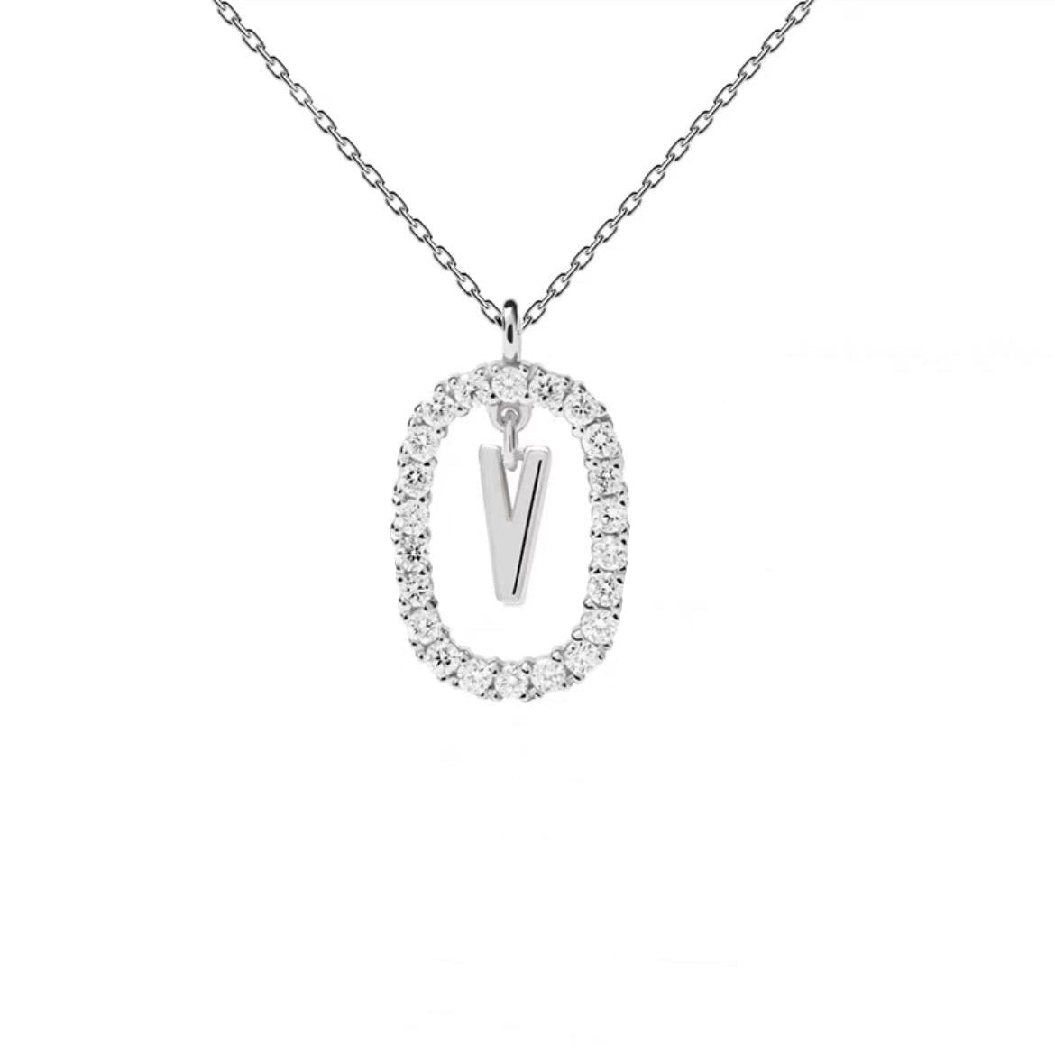 Initial Oval Sparkle