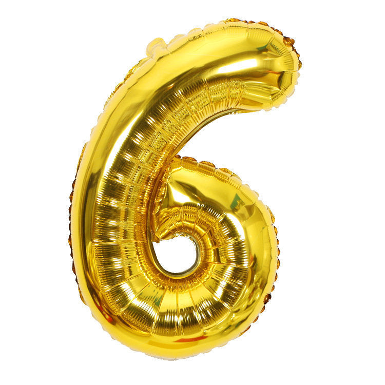 Gold Number Balloons