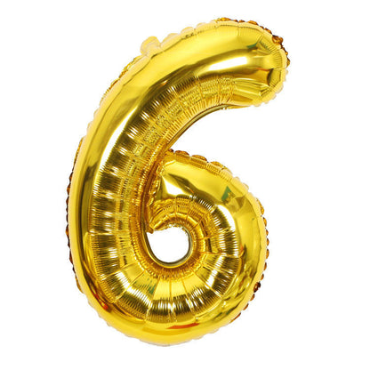 Gold Number Balloons