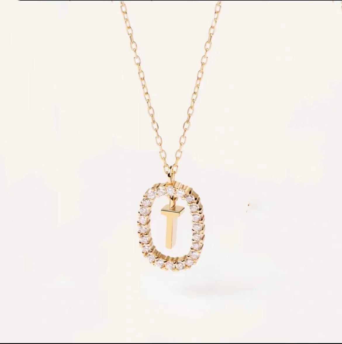 Initial Oval Sparkle