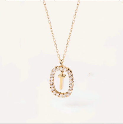 Initial Oval Sparkle