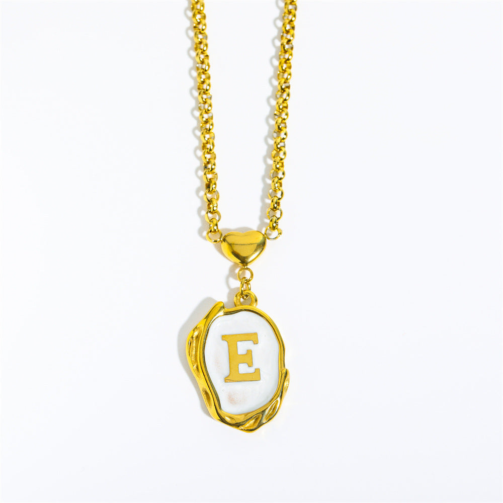 Elegant Gold Irregular Letter Pendant Necklace
