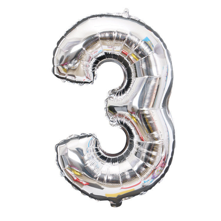 Silver Number Balloons