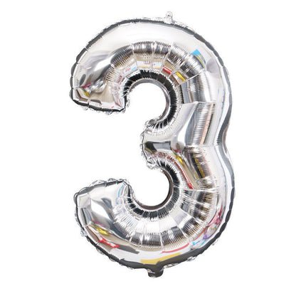 Silver Number Balloons