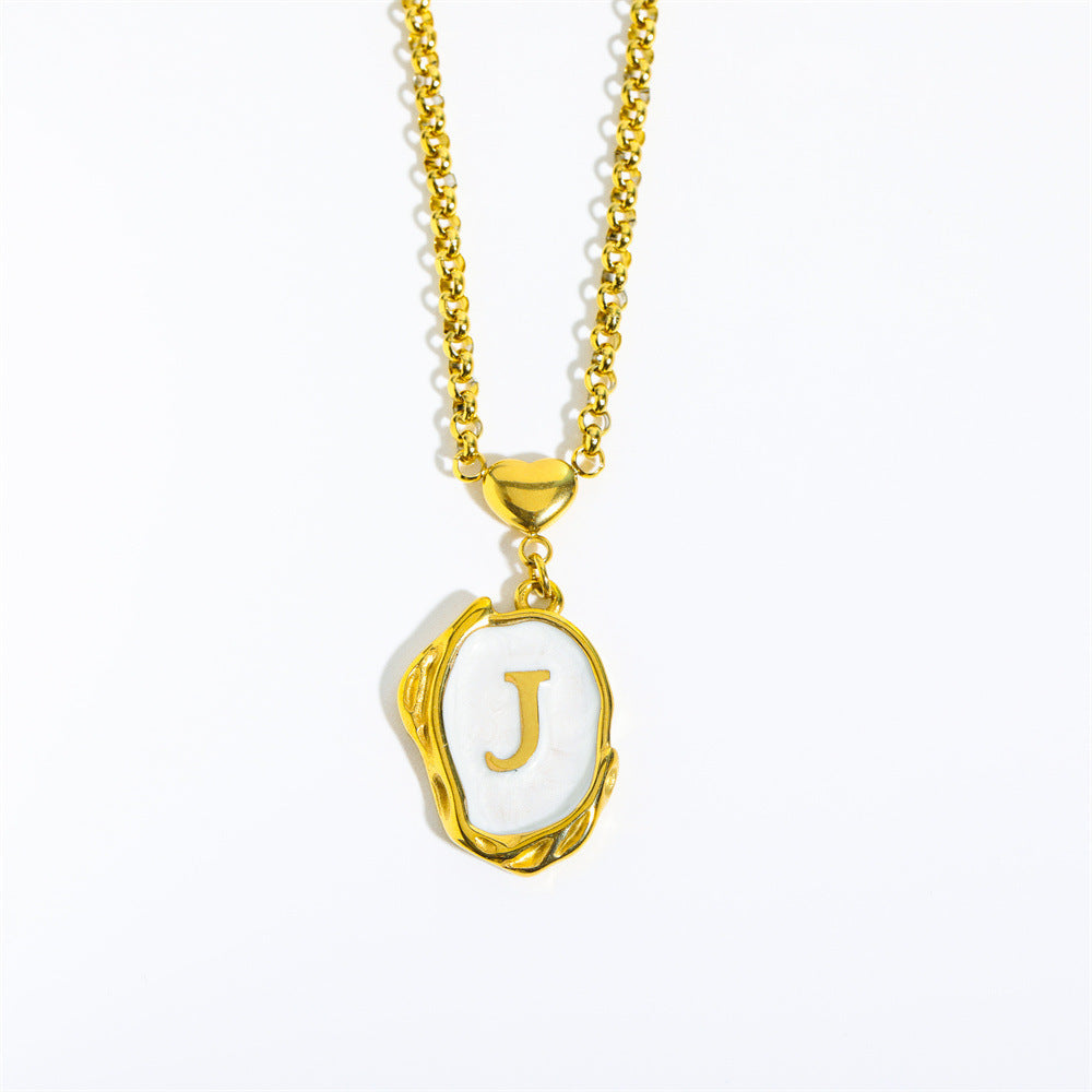 Elegant Gold Irregular Letter Pendant Necklace