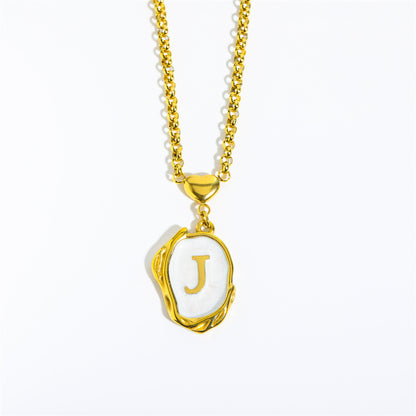 Elegant Gold Irregular Letter Pendant Necklace