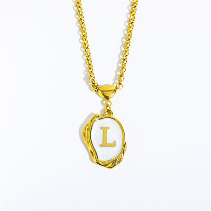 Elegant Gold Irregular Letter Pendant Necklace