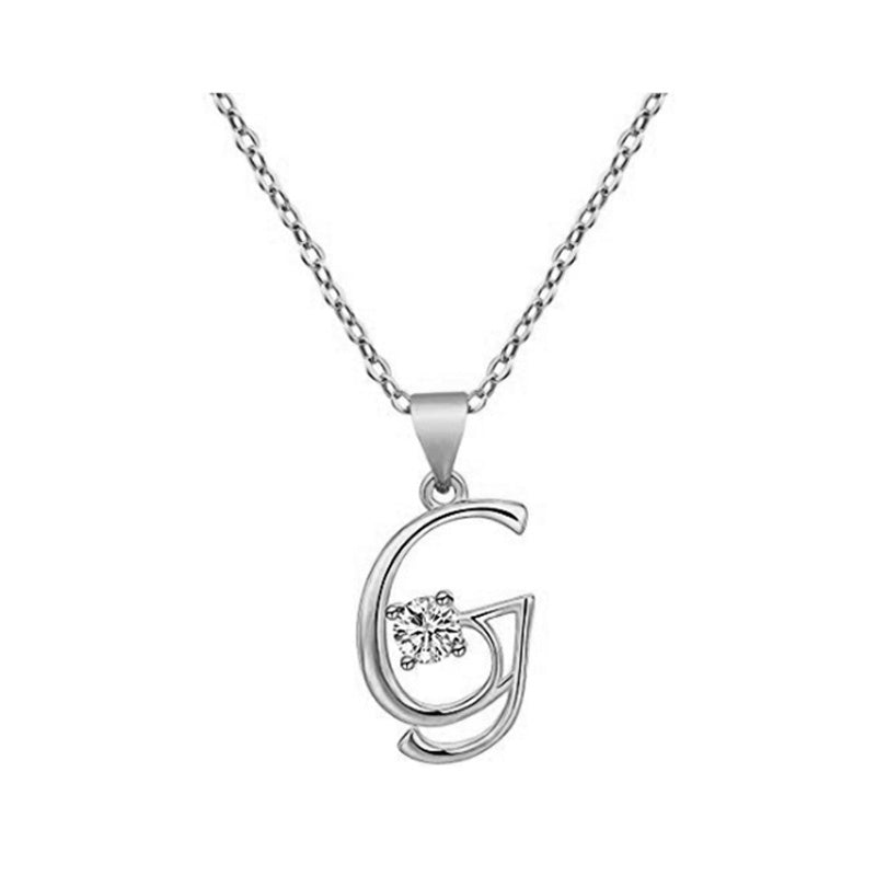 Crystal Script Initial Necklace