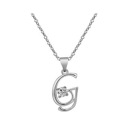 Crystal Script Initial Necklace