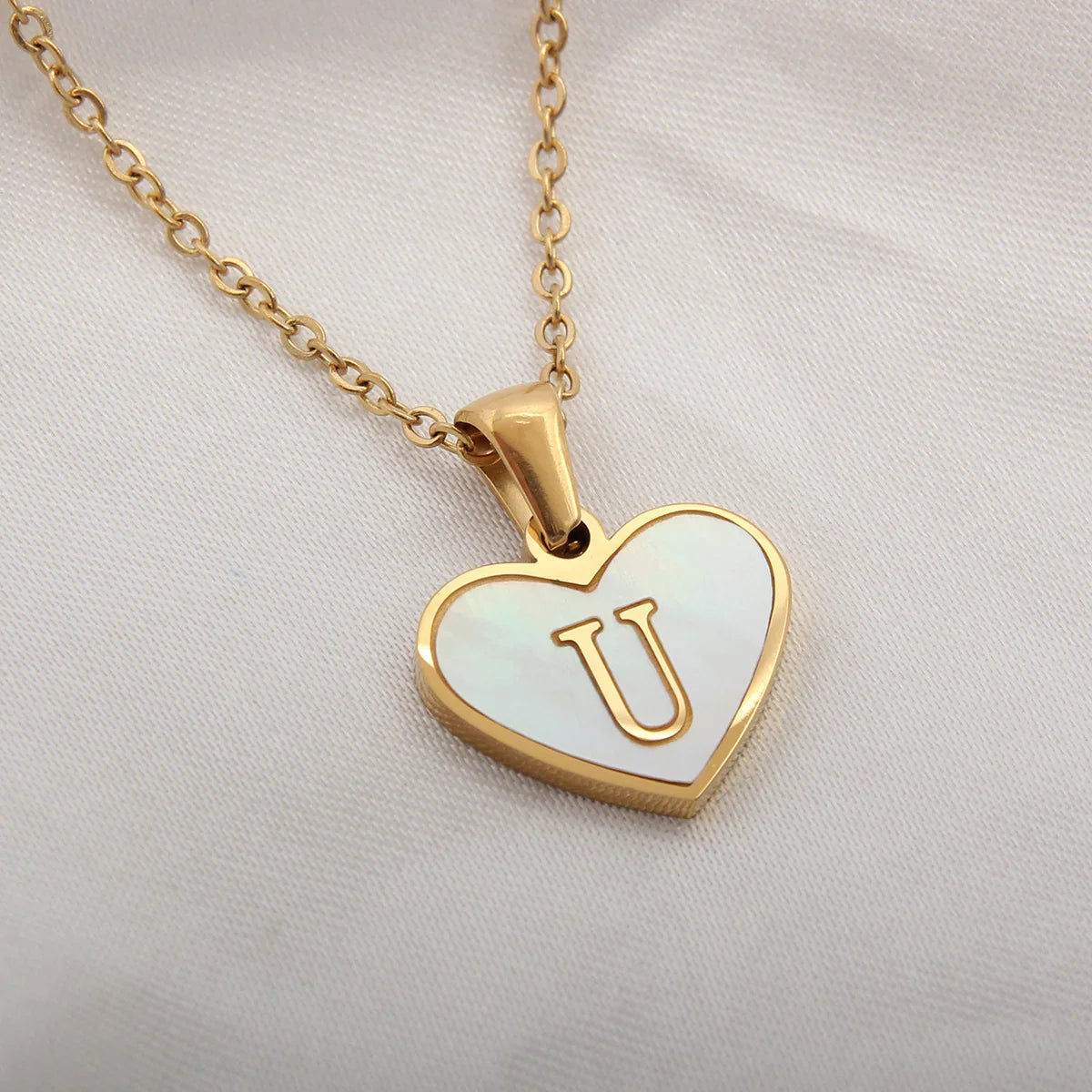 Tiny Mirror Initial Heart Necklace – Personalized Gift for Her
