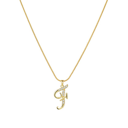 Crystal Elegant Flat Letter Necklace – Personalized Jewelry